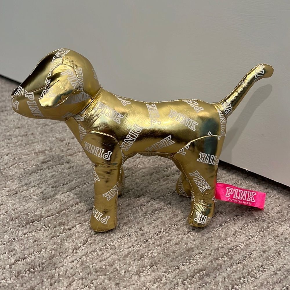 PINK Victoria’s Secret Gold Metallic Dog